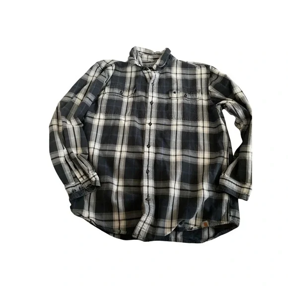 Carhartt Mens XL Original Fit Plaid Flannel Shirt Long Sleeve Workwear - Picture 1 of 2